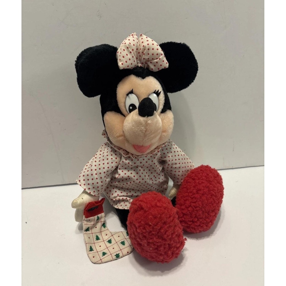 Applause Minnie Mouse 14" Plush Christmas Holiday Stocking Pajamas VTG Disney